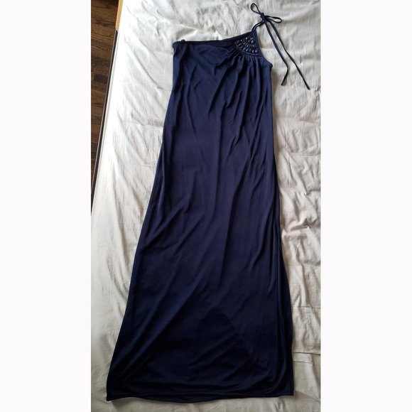 BCBGMaxAzria Dresses & Skirts - BCBGMaxAzria Indigo Single-Shoulder Maxi Dress